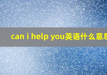 can i help you英语什么意思